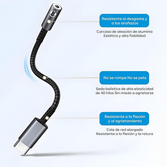 Conector Adaptador USB-C a Plug 3.5mm SM