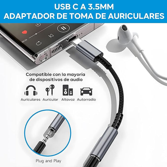 Conector Adaptador USB-C a Plug 3.5mm SM