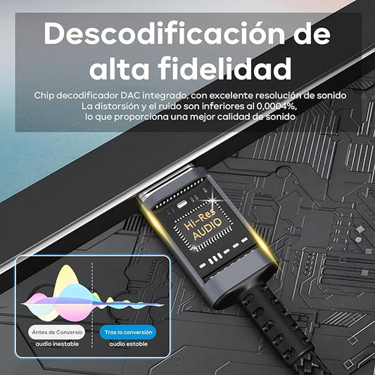 Conector Adaptador USB-C a Plug 3.5mm SM