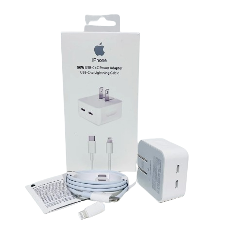 Cargador Iphone Doble entrada 50w Lightning a Tipo C - Ditecmex