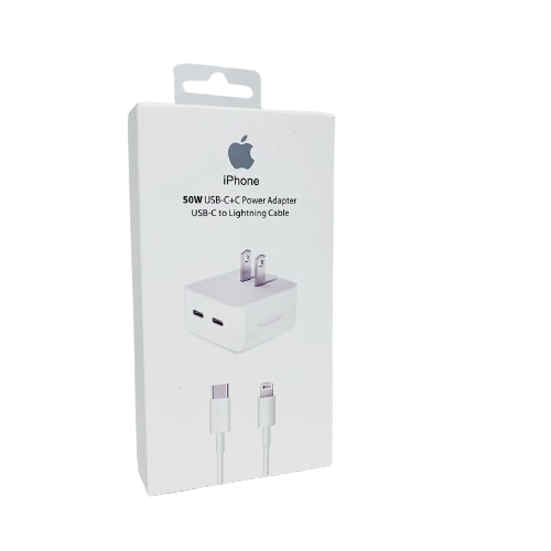 Cargador Iphone Doble entrada 50w Lightning a Tipo C - Ditecmex